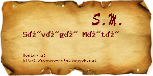 Sóvágó Máté névjegykártya